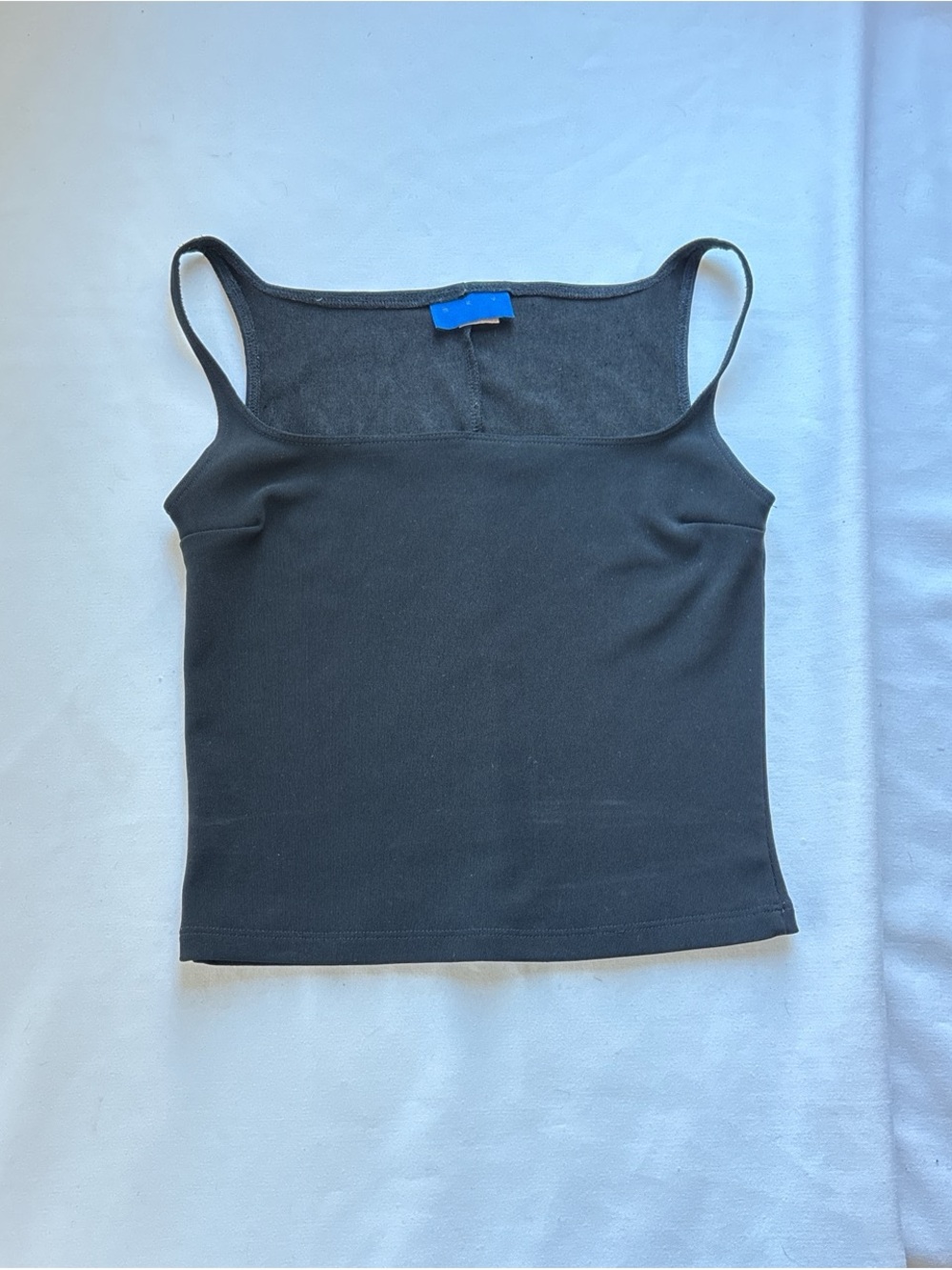Vintage Y2K Black Classic Black Square Neck Tank Top - Medium